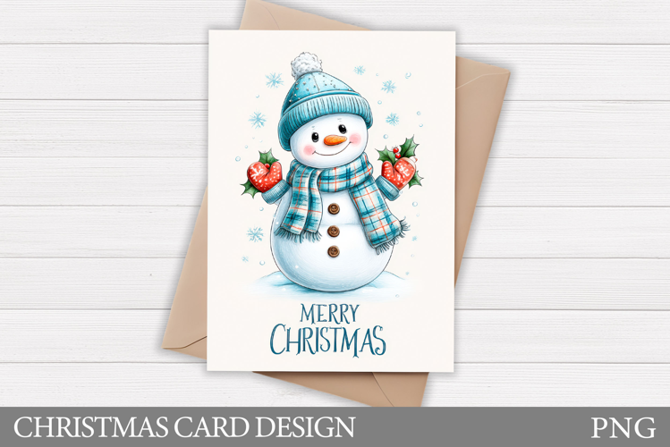 Snowman Card Printable. Christmas Card Design