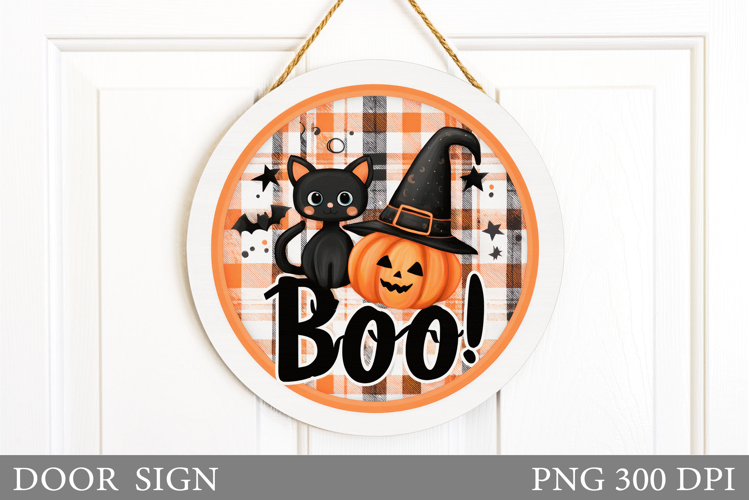 Boo Door Sign Design. Halloween Door Sign Sublimation