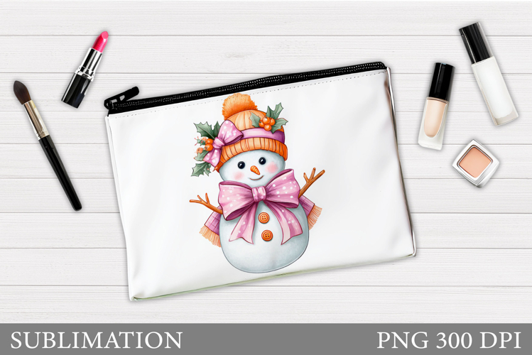 Snowman Cosmetics Bag. Christmas Makeup Bag Sublimation