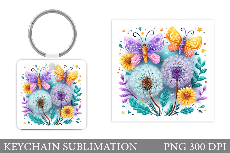 Butterflies Keychain Design. Butterflies Sublimation