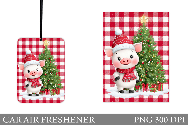 Christmas Pig Car Air Freshener. Christmas Car Air Freshener
