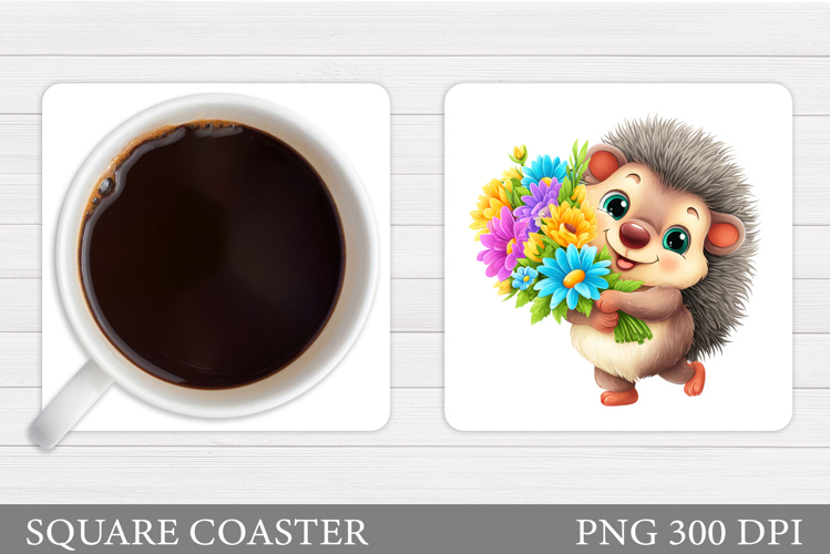 Hedgehog Coaster Design. Hedgehog Sublimation example image 1
