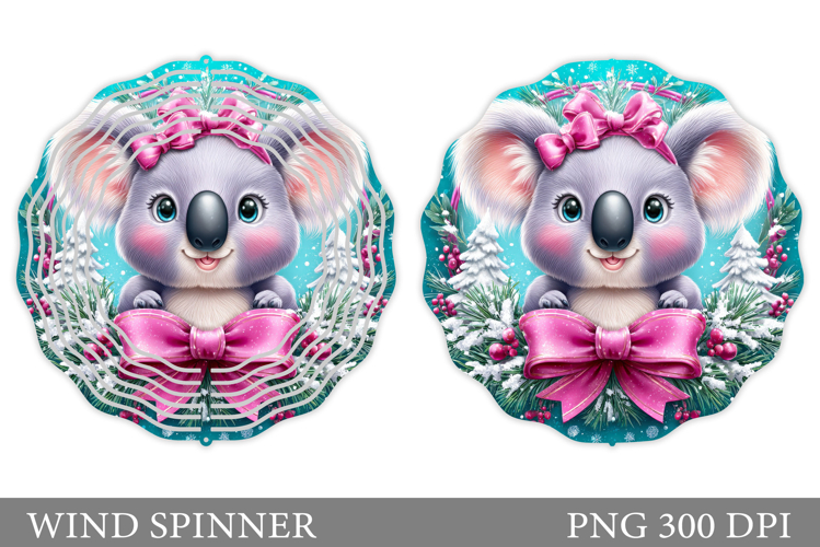 Christmas Koala Wind Spinner. Christmas Wind Spinner Design
