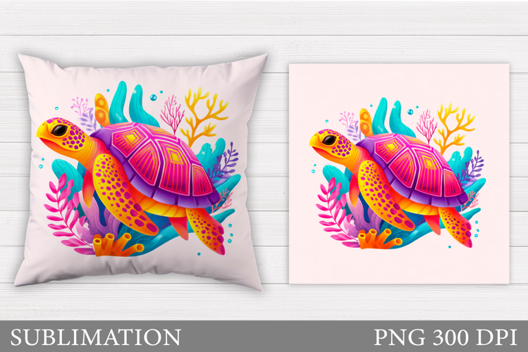 Sea Turtle Pillow Design. Sea Turtle Sublimation
