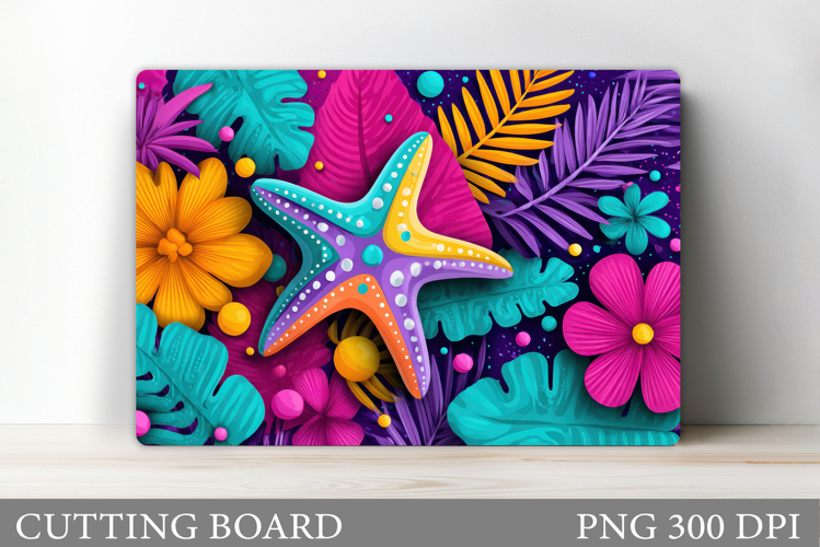 Starfish Cutting Board. Starfish Flowers Cutting Board
