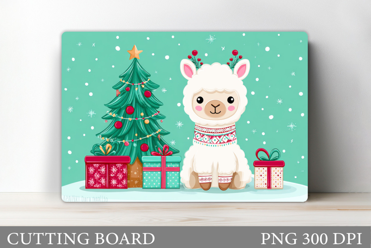 Christmas Lama Cutting Board. Christmas Cutting Board