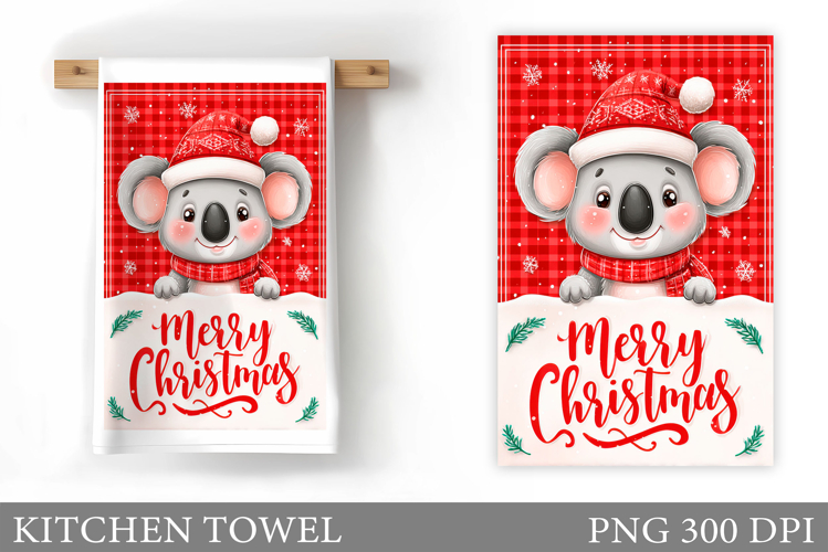 Cute Koala Kitchen Towel. Christmas Kitchen Towel Design