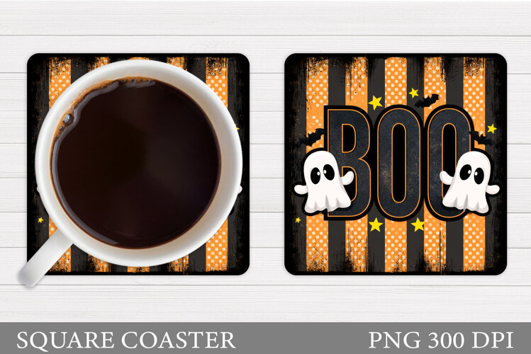 Boo Coaster Design. Halloween Sublimation example image 1