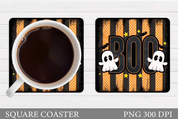 Boo Coaster Design. Halloween Sublimation