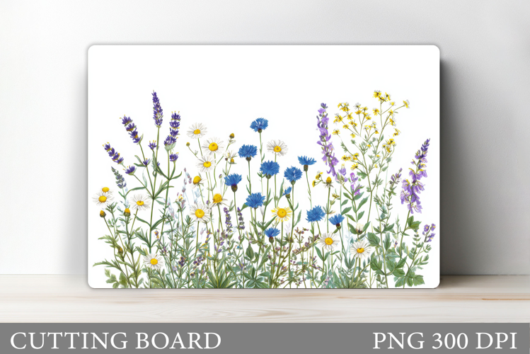 Wildflowers Cutting Board. Flowers Cutting Board Sublimation
