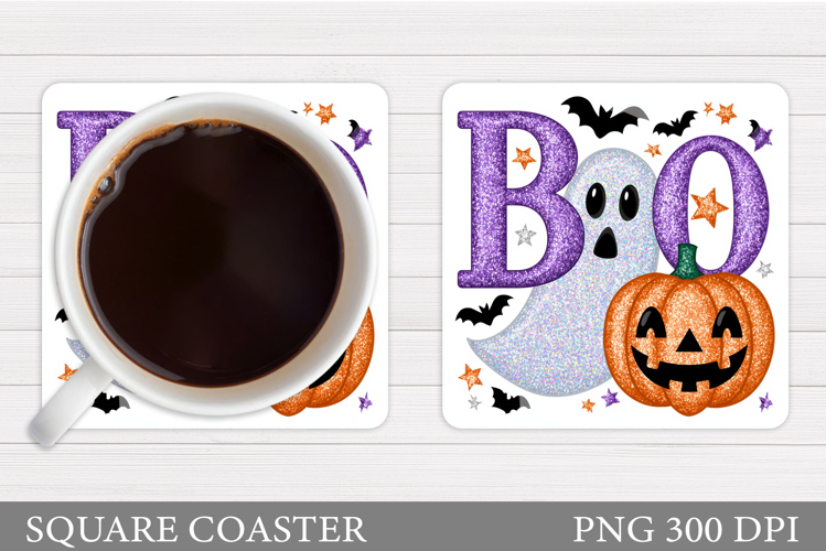 Boo Coaster Design. Halloween Sublimation