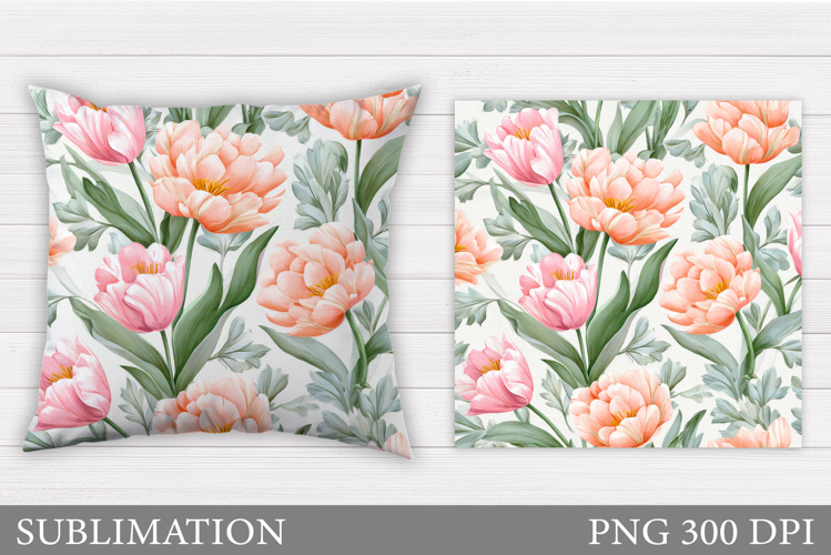 Flowers Pillow Sublimation. Floral Pillow Design