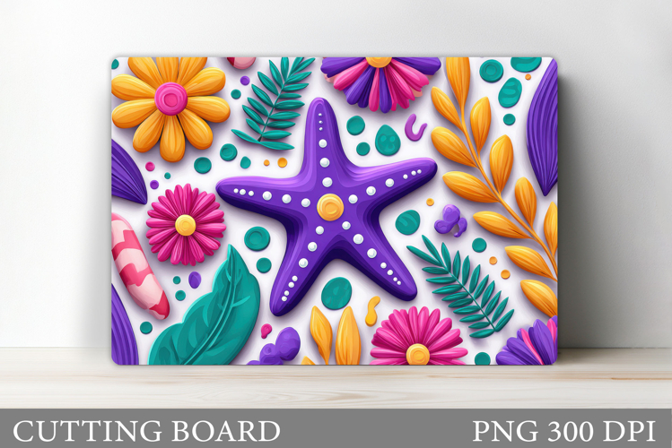 Starfish Cutting Board. Starfish Flowers Cutting Board