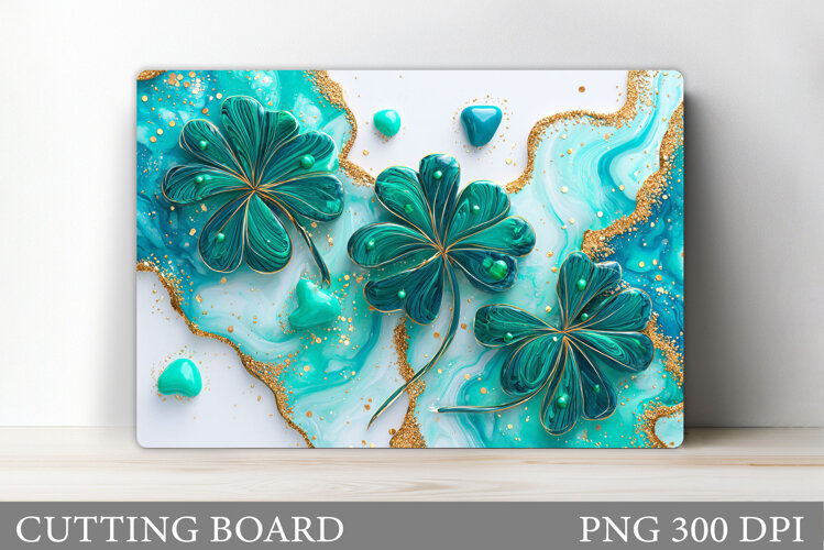 St Patrick Clover Cutting Board. Clover Sublimation example image 1
