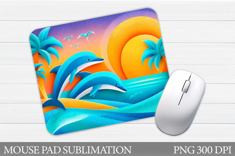 Dolphins Mouse Pad Design. Sea Mouse Pad Sublimation