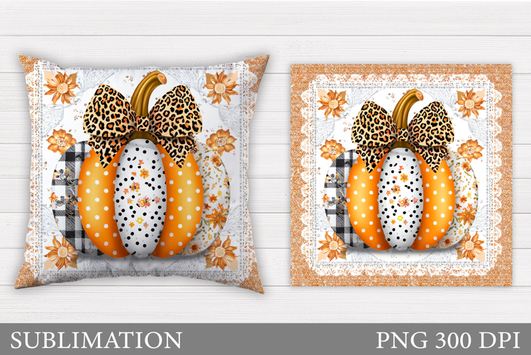 Fall Pumpkin Pillow Design. Pumpkin Sublimation example image 1