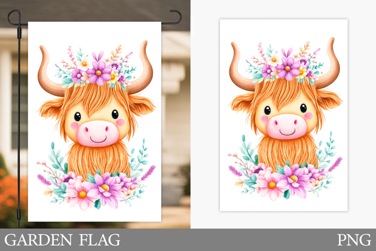 Cute Cow Garden Flag Design. Cute Cow Sublimation