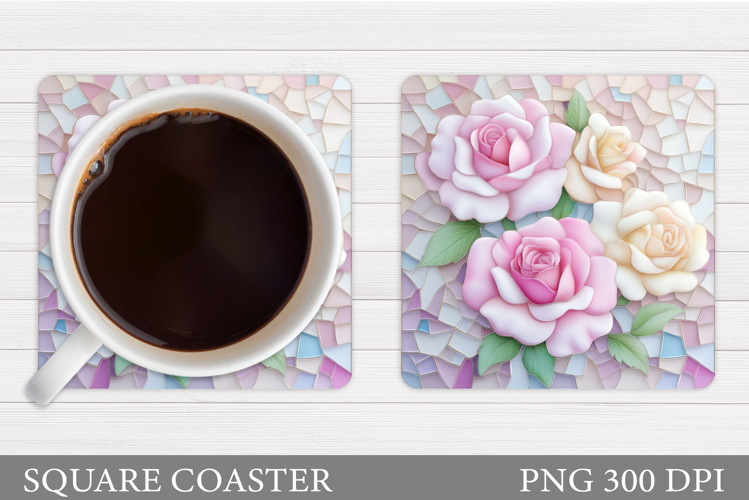 Roses Coaster Sublimation. Flowers Coaster Design