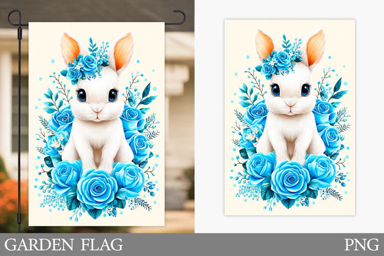 Cute Bunny Garden Flag. Cute Bunny Sublimation