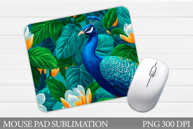 Peacock Mouse Pad Design. Bird Mouse Pad Sublimation