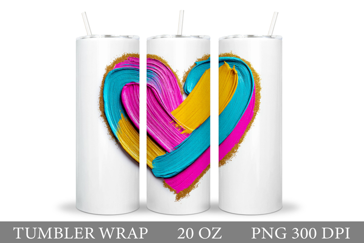 Heart Tumbler Sublimation. Valentines Tumbler Wrap Design