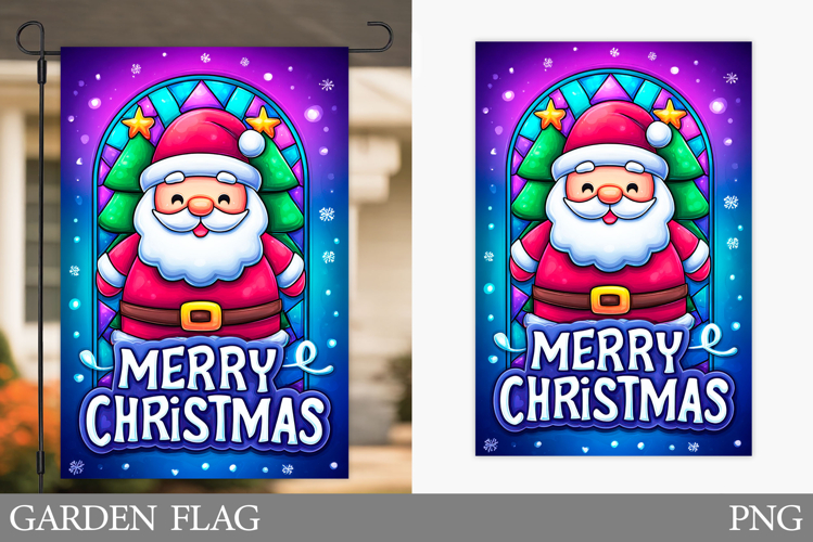 Santa Claus Garden Flag. Christmas Garden Flag Sublimation