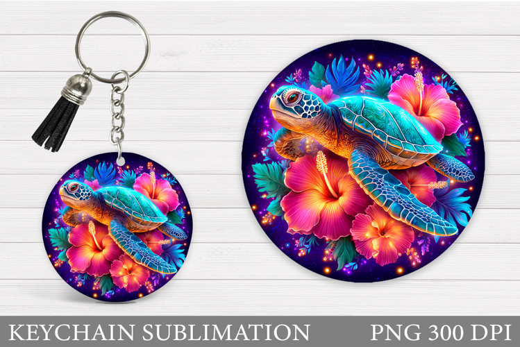 Turtle Keychain Sublimation. Turtle Keychain Design
