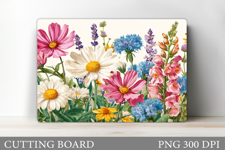 Wildflowers Cutting Board. Flowers Cutting Board Sublimation