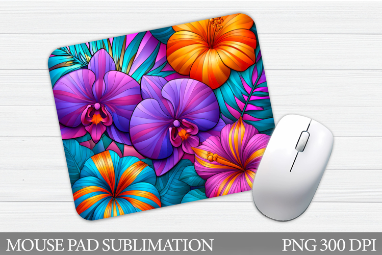 Flowers Mouse Pad Sublimation. Floral Mouse Pad Design