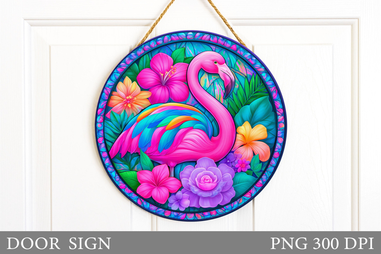 Flamingo Door Sign Design. Flamingo Sublimation