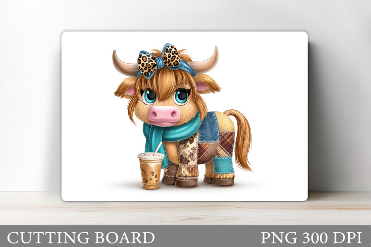 Patchwork Cow Cutting Board. Patchwork Cow Sublimation