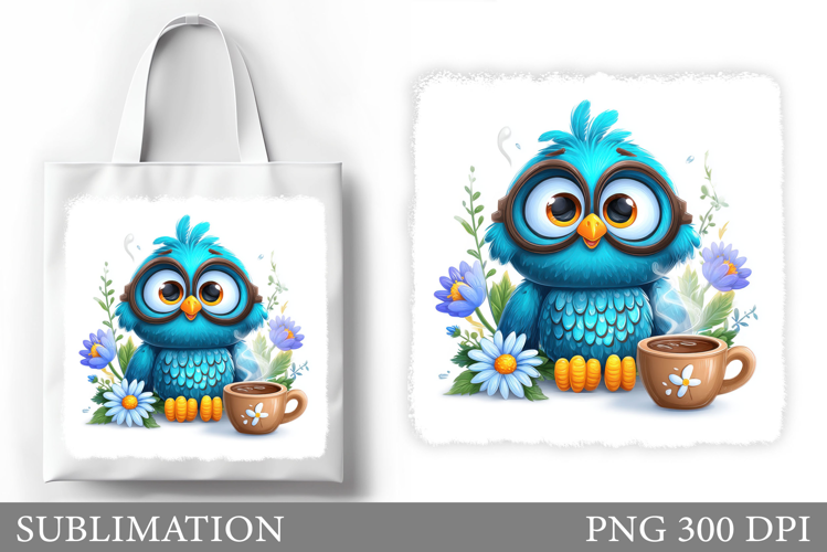 Cute Bird Tote Bag Design. Cute Bird Sublimation
