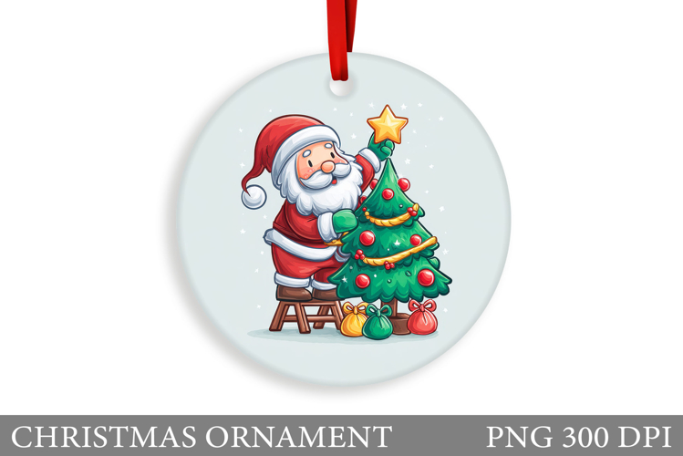 Cute Santa Claus Christmas Ornament. Santa Claus Sublimation