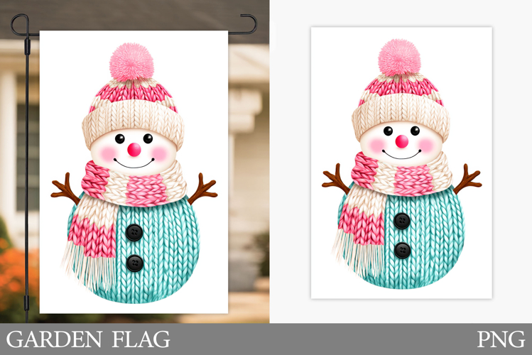 Cute Snowman Garden Flag. Christmas Garden Flag Design