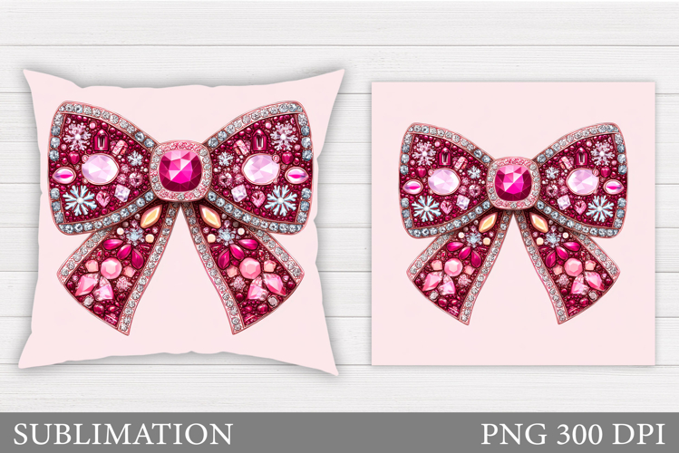 Christmas Bow Pillow Design. Christmas Pillow Sublimation