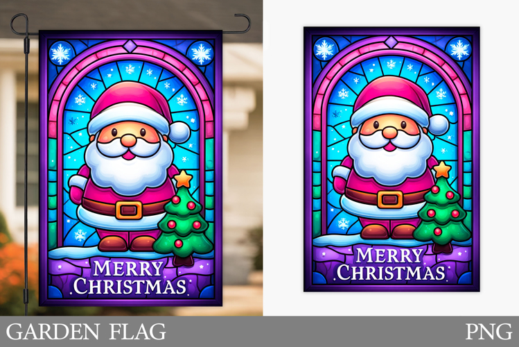 Santa Claus Garden Flag. Christmas Garden Flag Sublimation