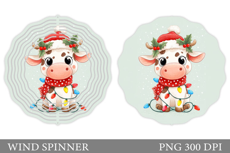 Christmas Cow Wind Spinner. Christmas Wind Spinner Design example image 1