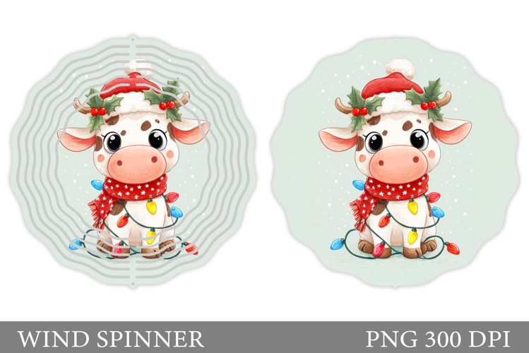 Christmas Cow Wind Spinner. Christmas Wind Spinner Design