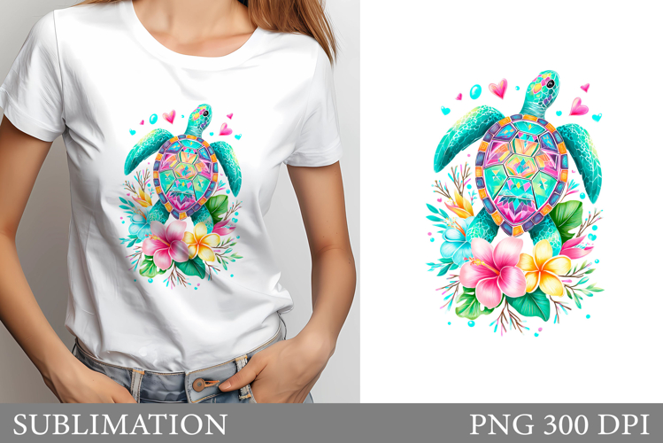 Turtle Sublimation. Sea Turtle T-Shirt Design