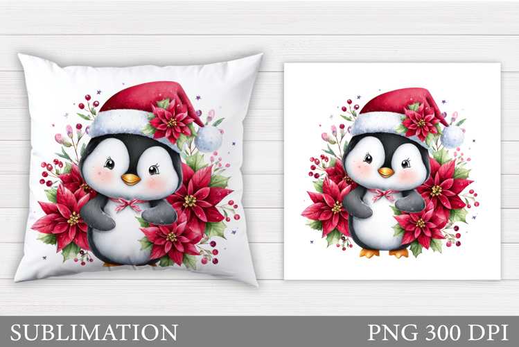 Christmas Penguin Pillow. Christmas Pillow Design