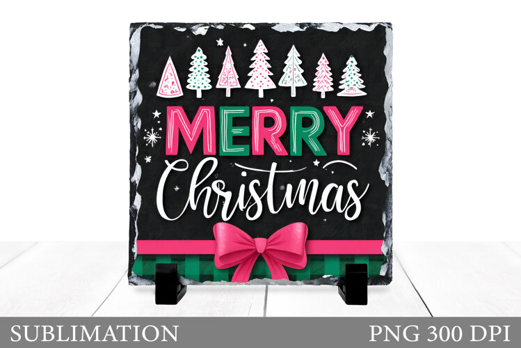 Merry Christmas Slate Sublimation. Christmas Slate Design example image 1