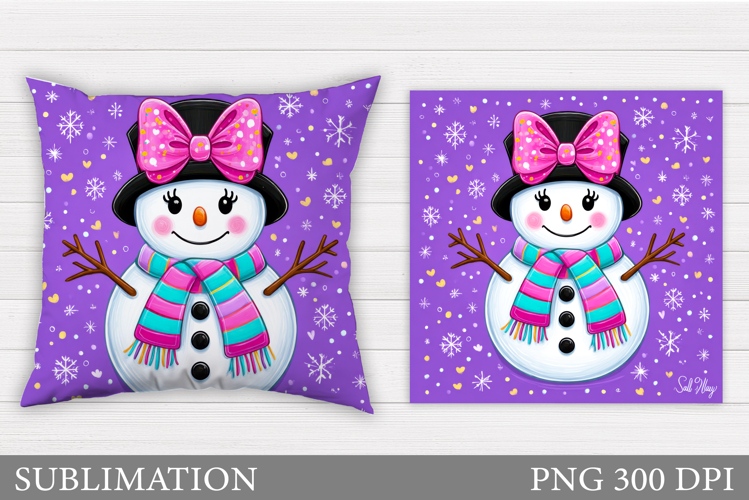 Christmas Snowman Pillow. Christmas Pillow Design