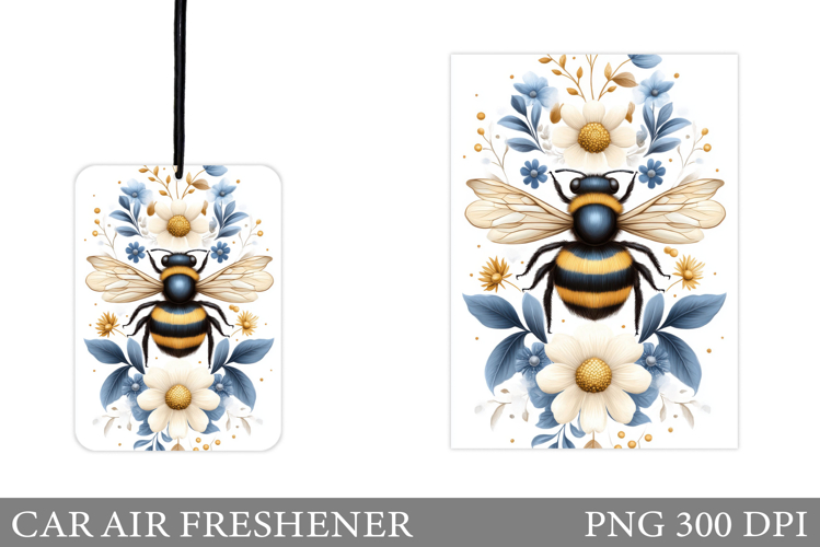 Bee Car Air Freshener Design. Bee Sublimation
