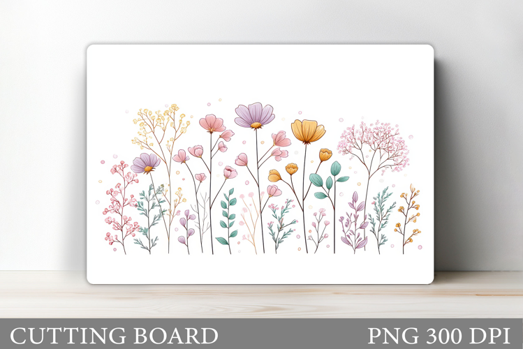 Wildflowers Cutting Board. Flowers Cutting Board Sublimation