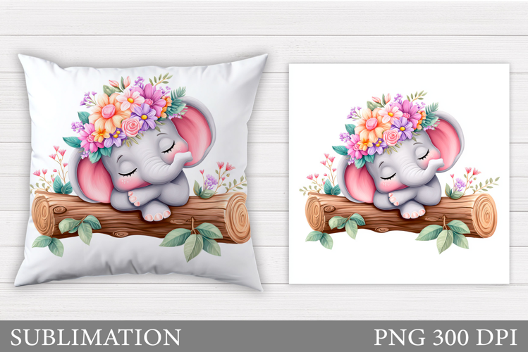 Cute Elephant Pillow Design. Cute Elephant Sublimation