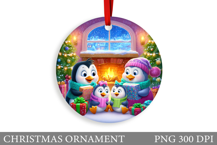 Cute Penguin Christmas Ornament. Cute Penguin Sublimation
