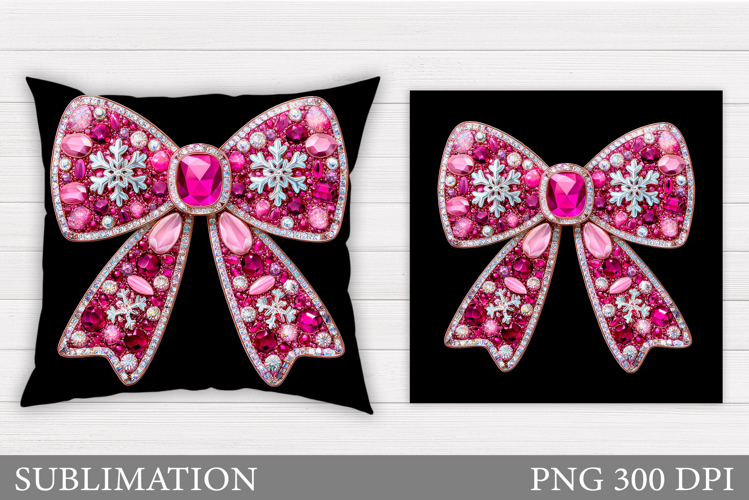 Christmas Bow Pillow Design. Christmas Pillow Sublimation