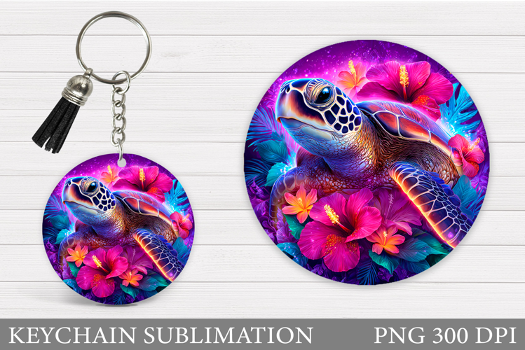 Turtle Keychain Sublimation. Turtle Keychain Design