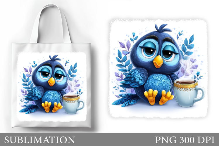 Cute Bird Tote Bag Design. Cute Bird Sublimation