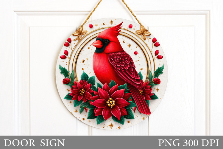 Cardinal Door Sign Design. Christmas Door Sign Sublimation